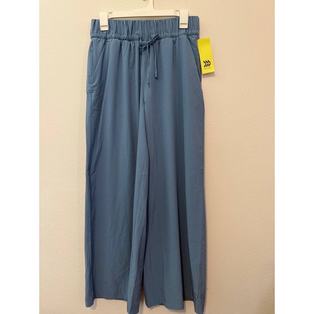 All in Motion Womens Wide Leg Athletic Pants Steel Blue UPF 50+ M Short